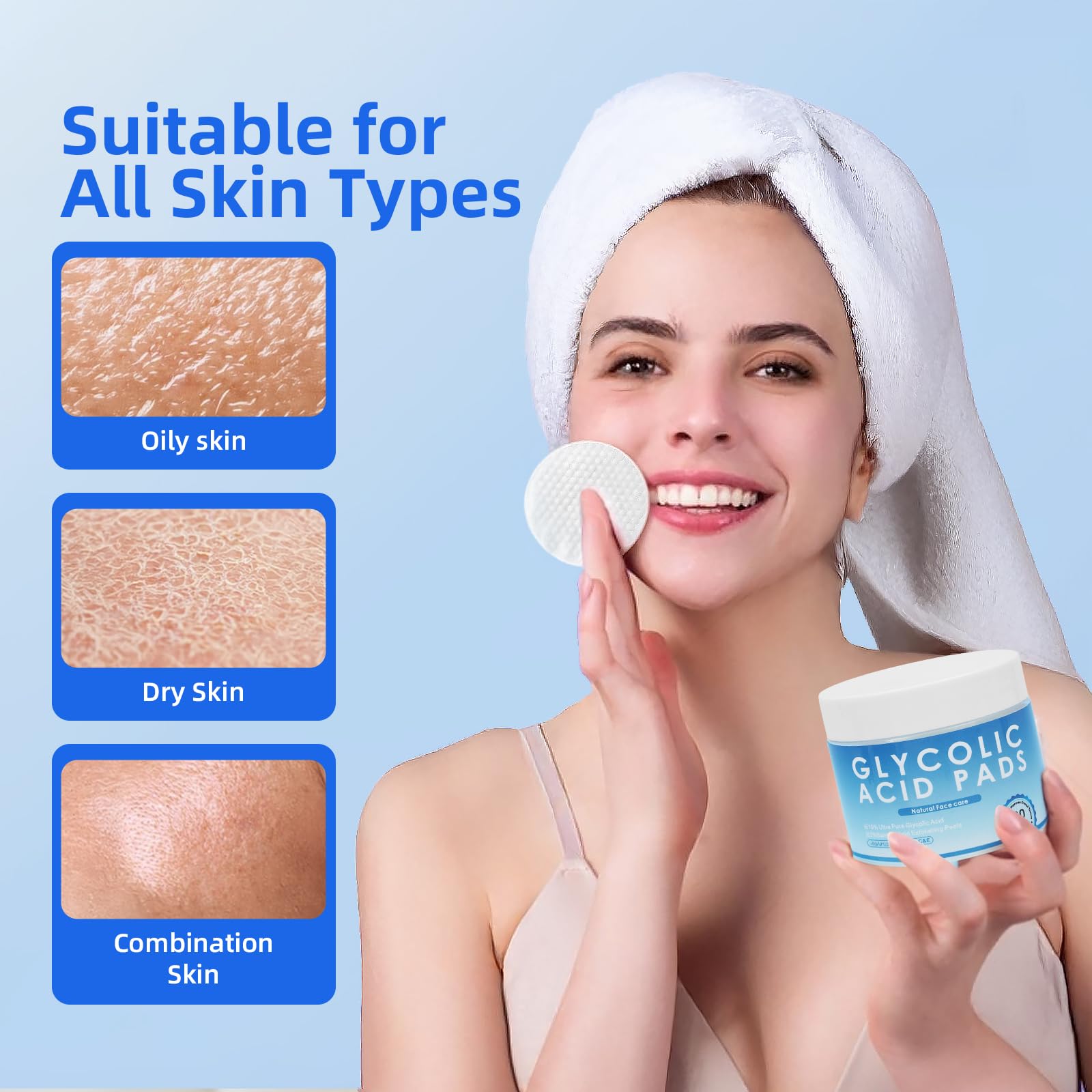Open jar of Dalin Glycolic Pads with a pad visible