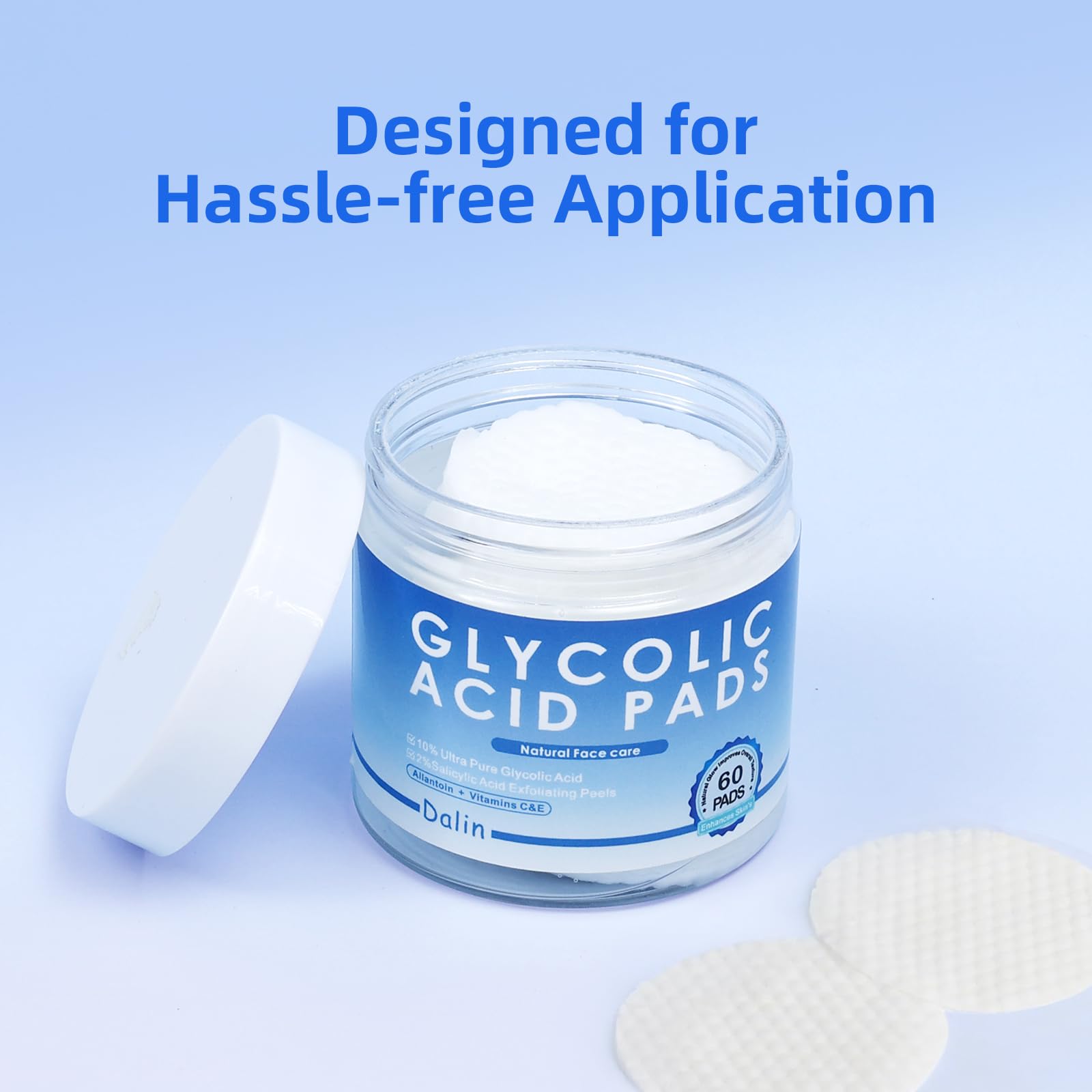 Dalin Glycolic Pads 60 count packaging label