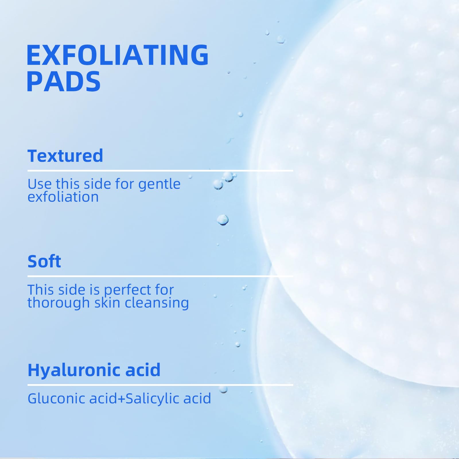 Dalin Glycolic Pads showing exfoliation for smoother texture