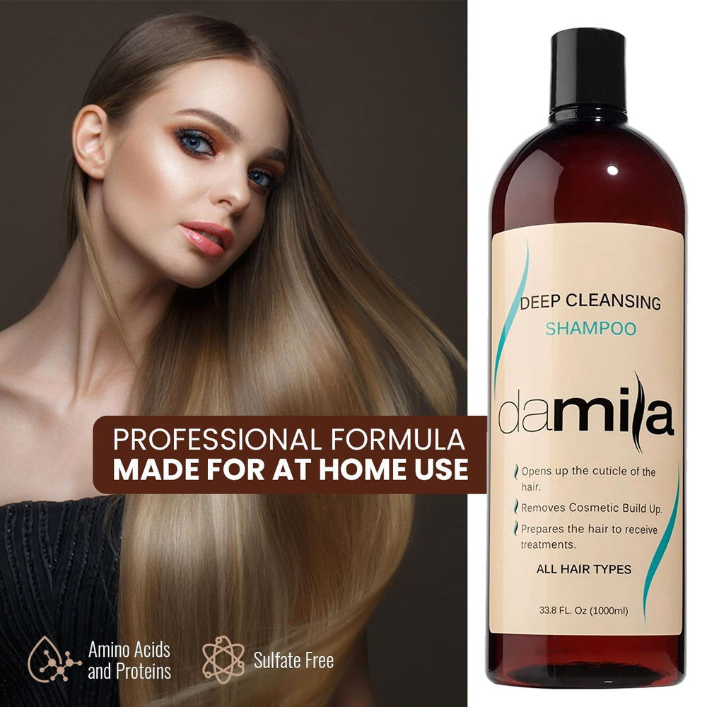 Damila Deep Cleansing Shampoo after-use glow and clarified feel on clean hair
