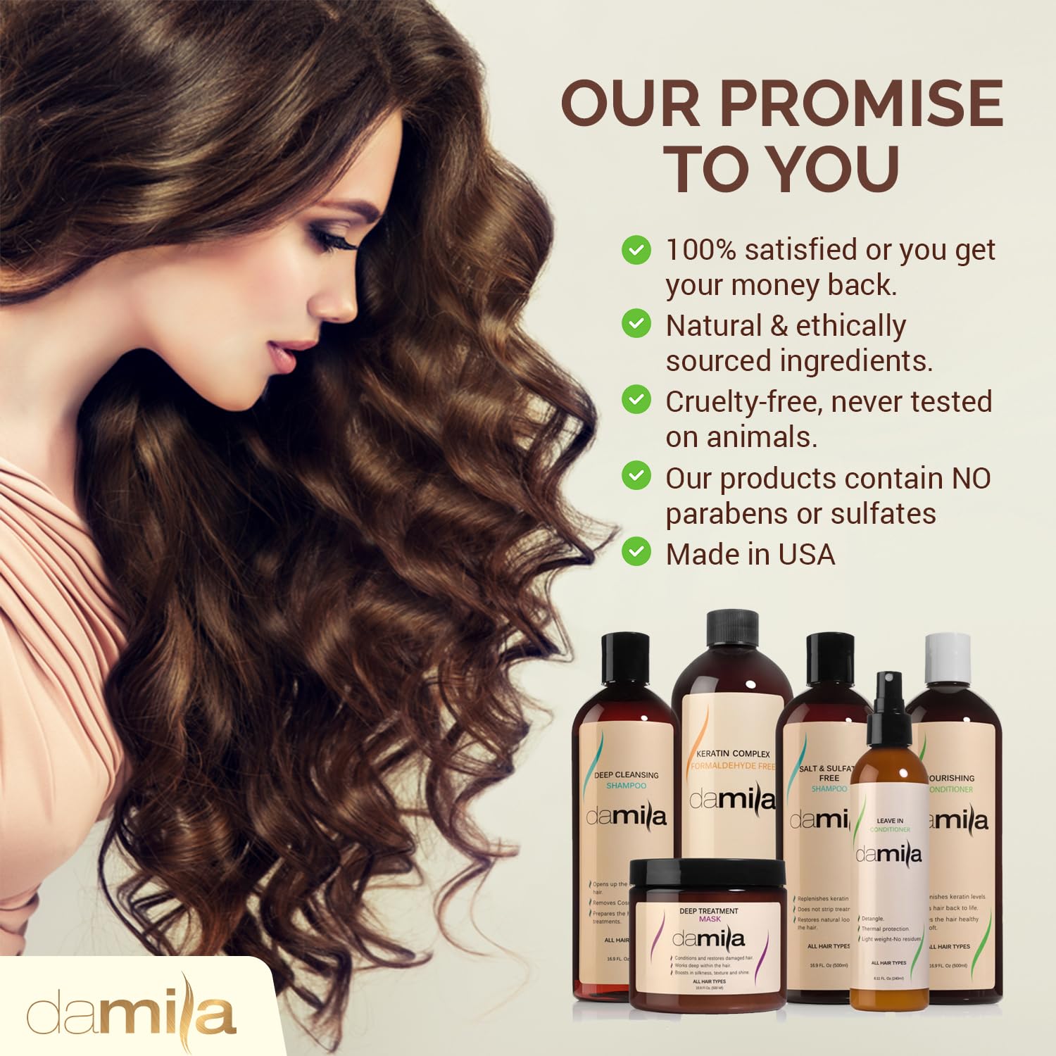 Damila Deep Cleansing Shampoo application shows removal of product buildup from strands
