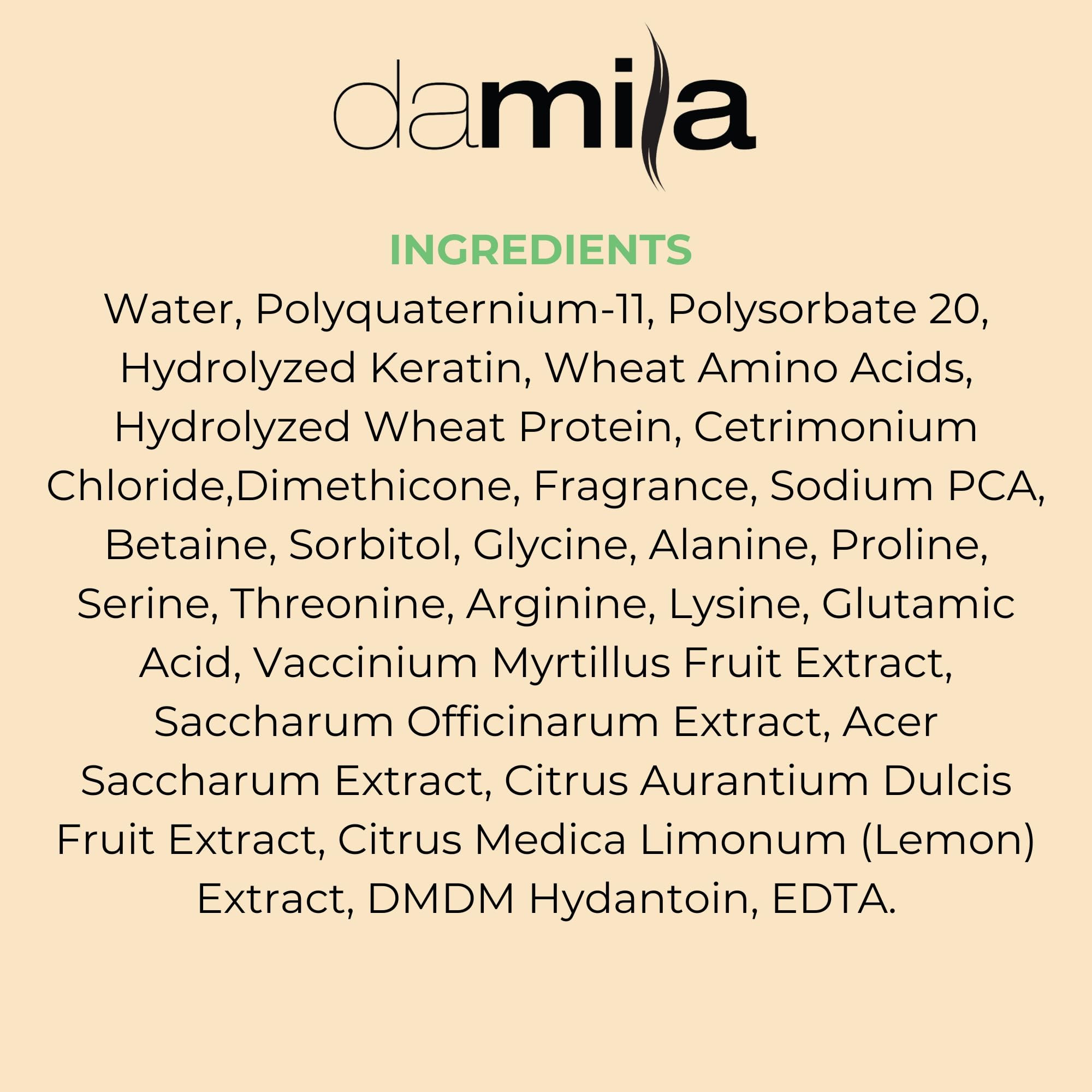 Damila Keratin Leave-In Conditioner Spray bottle in use during a hair care routine for detangling.