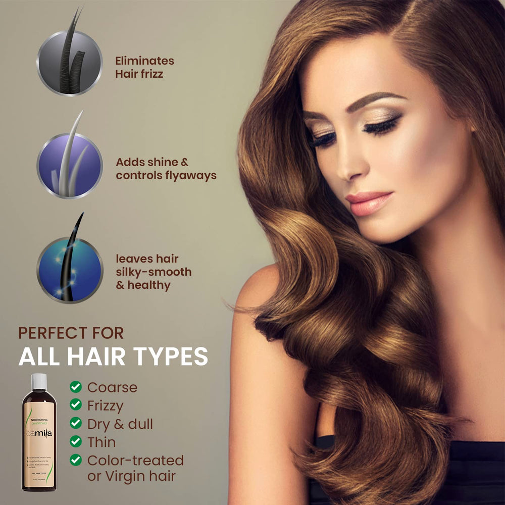 Damila Nourishing Conditioner lather forming on wet hair for detangling curls
