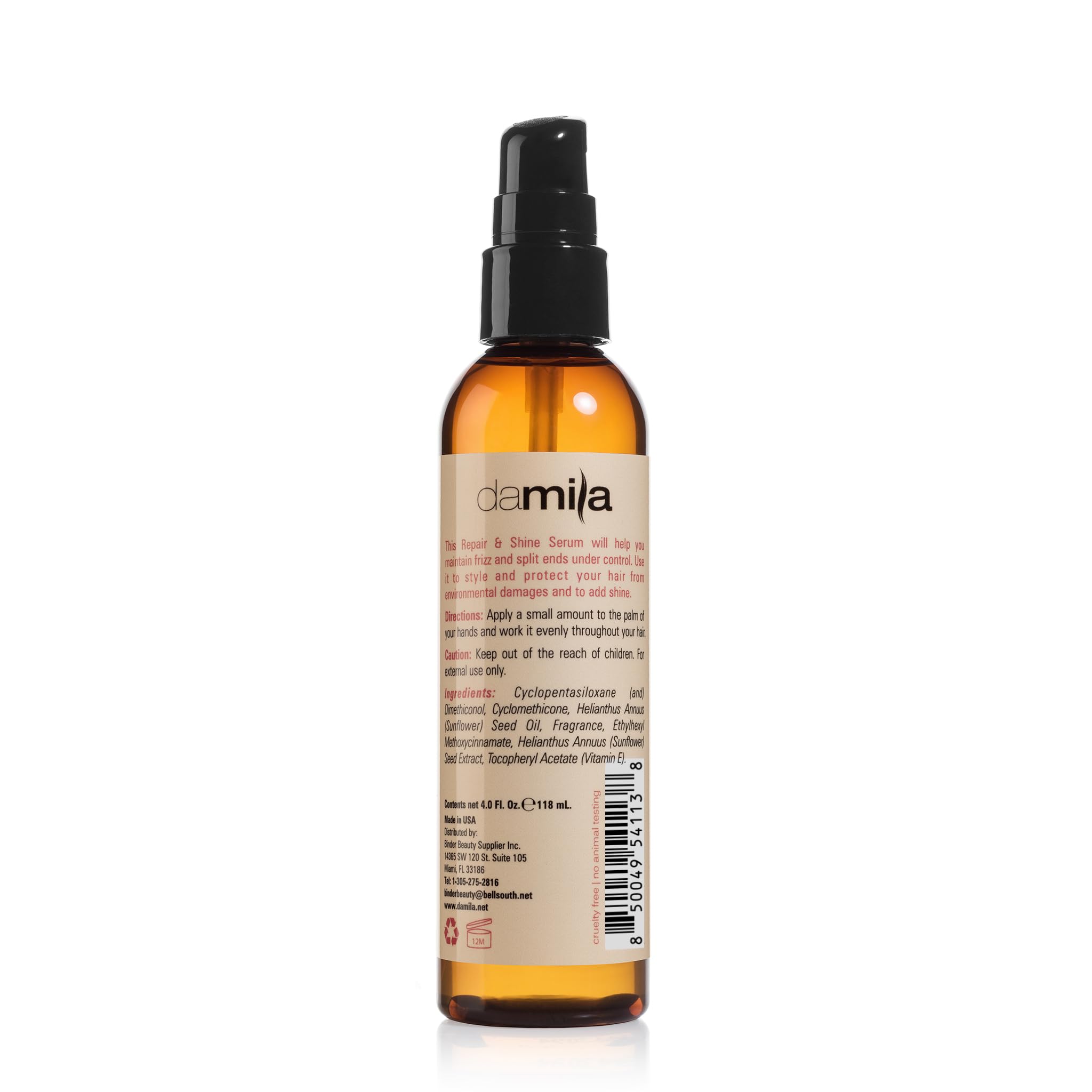 Damila Repair & Shine Serum being massaged into damp hair for even distribution.