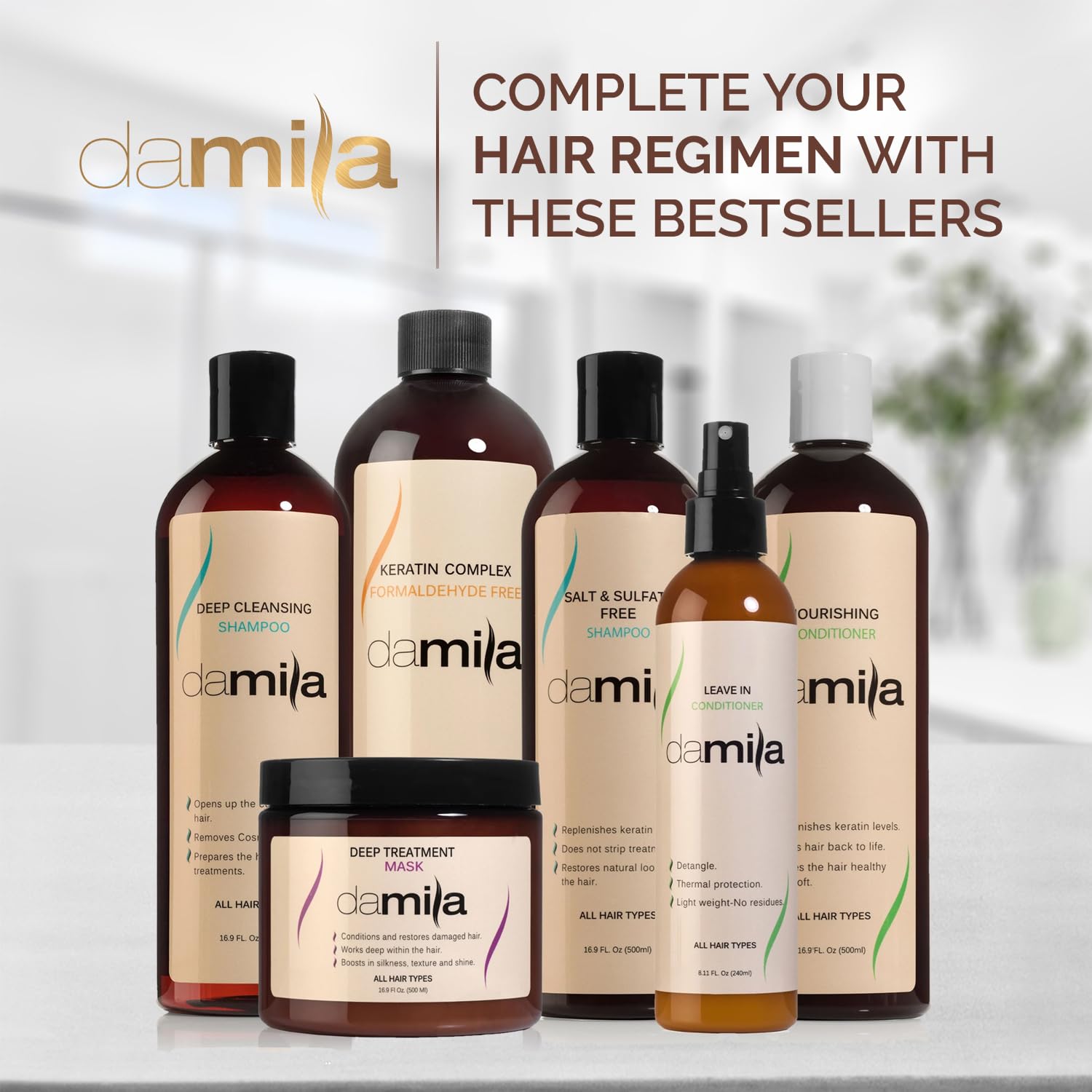 Daily leave-in use of Damila Repair & Shine Serum for smoother hair.