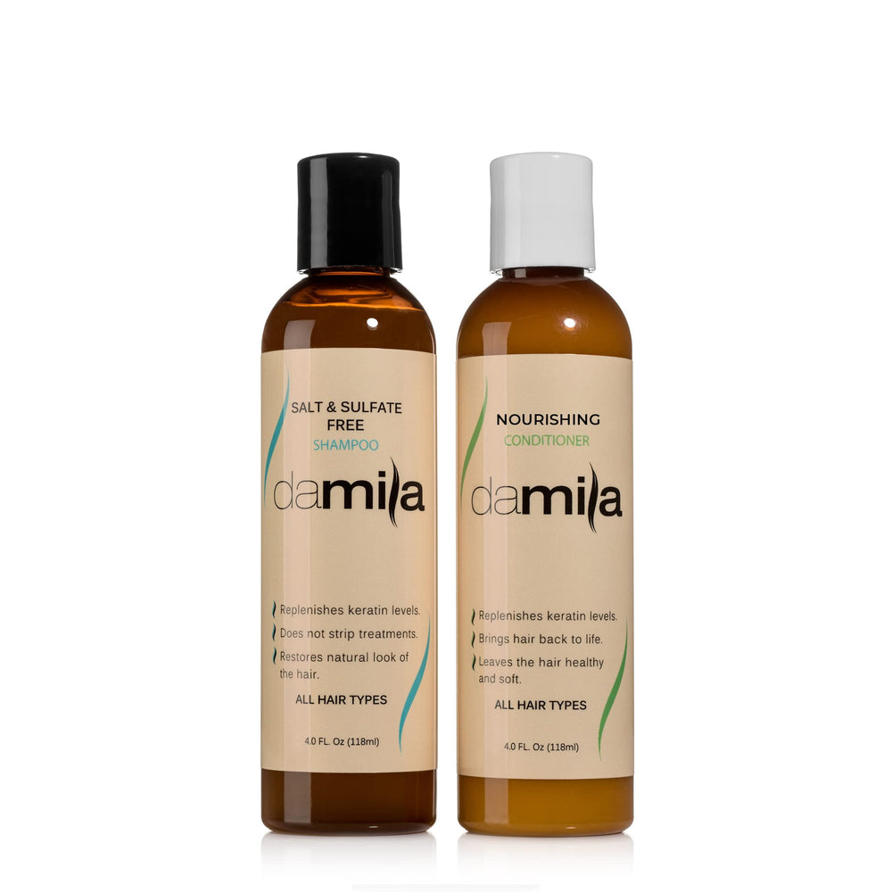Damila sulfate-free shampoo bottle for color-treated hair with gentle cleansing and shine.