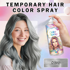 DAMUSI gray hair spray demonstrates even coverage for uniform gray color.