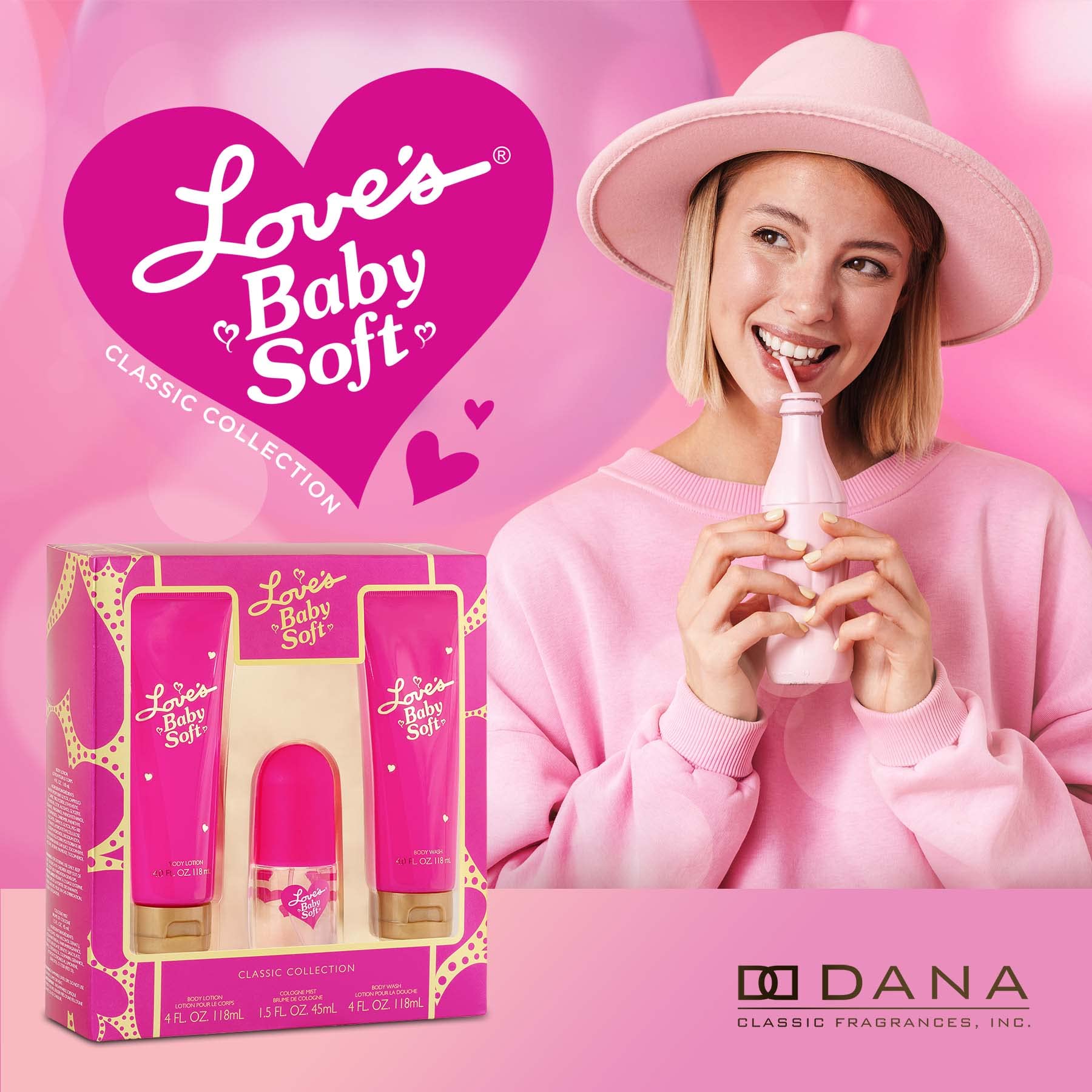 Dana Love's Baby Soft Gift Set logo closeup showing premium branding