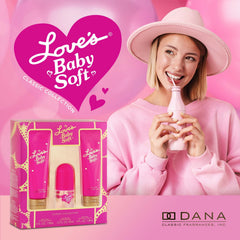Dana Love's Baby Soft Gift Set logo closeup showing premium branding