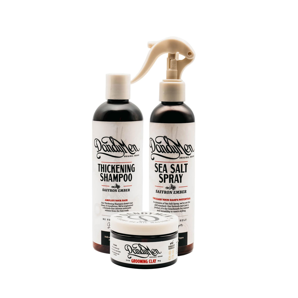 DandyMen full volume shampoo bottle showcasing lightweight formula for fuller hair.