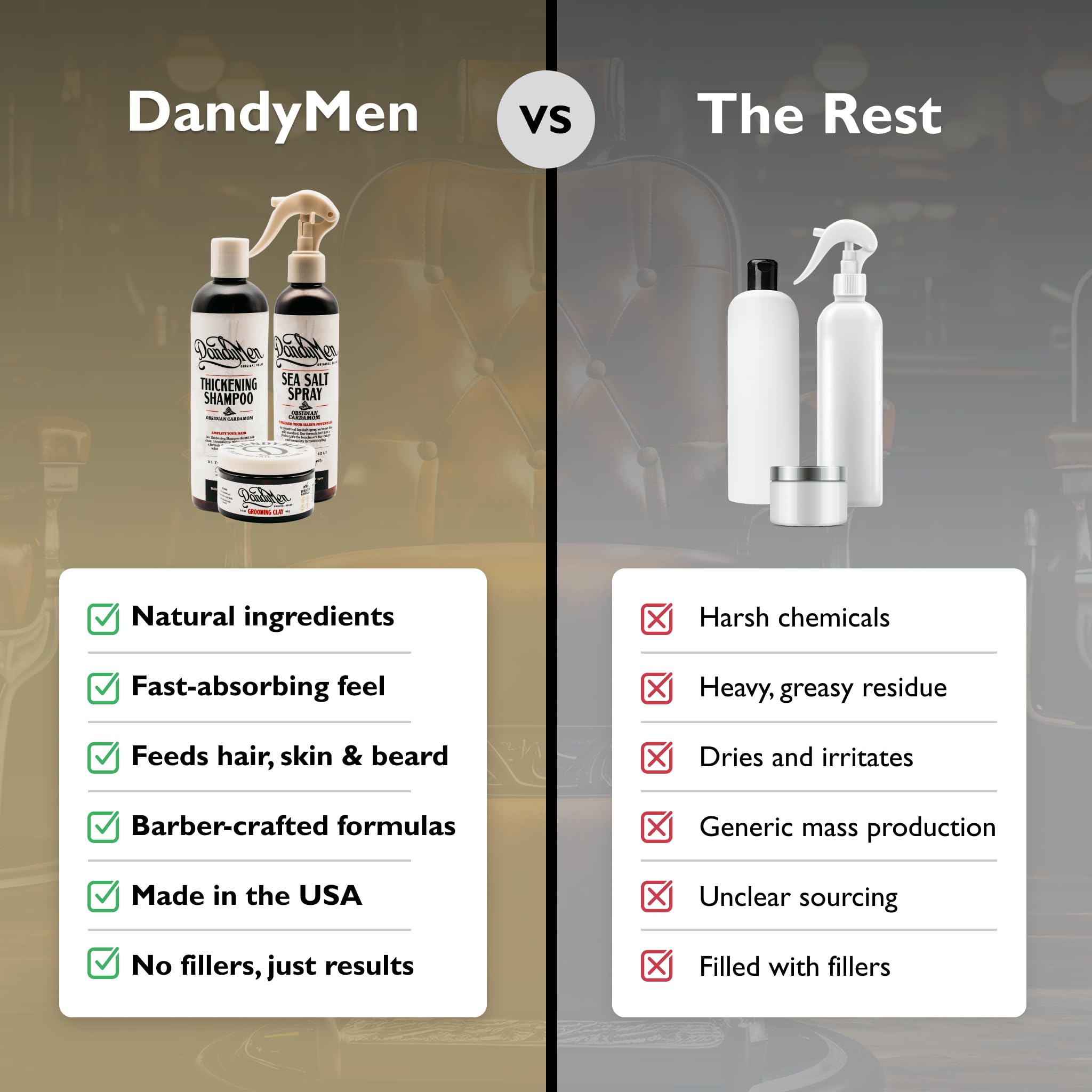 DandyMen Sea Salt Spray texture for natural body and grip.