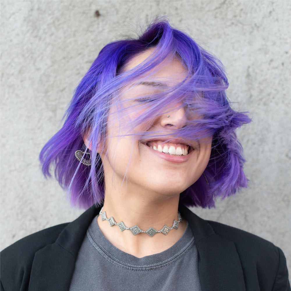 Danger Jones Exotica Light Purple hair appearance with nourished look
