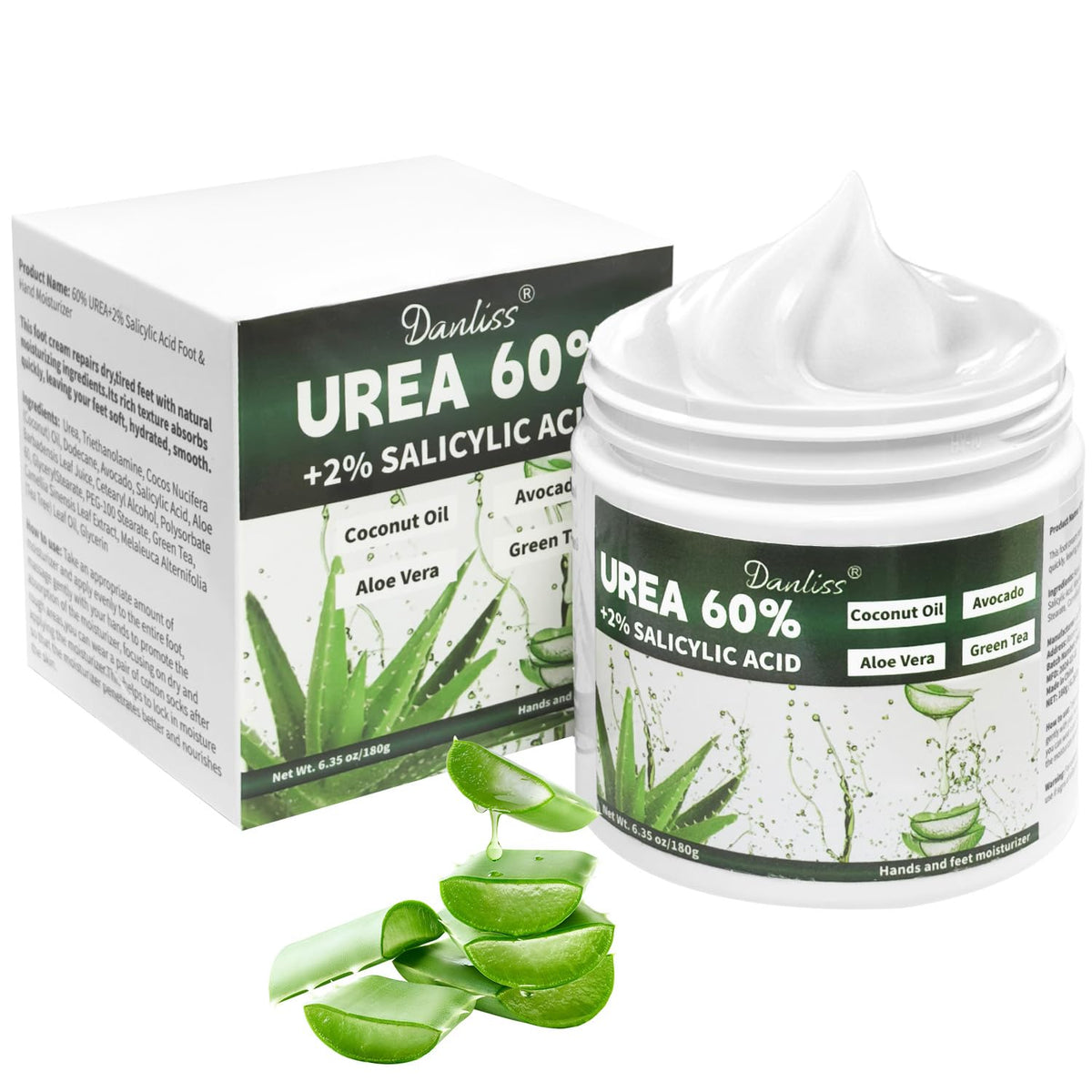 Danliss Urea Cream bottle with 60 percent formula for deep moisturization.