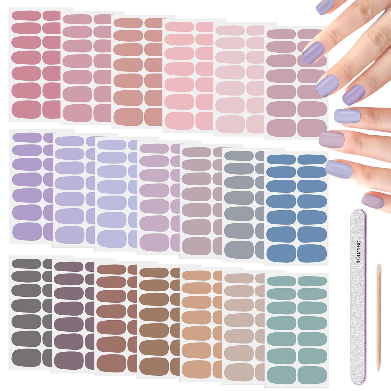 DANNEASY nail wraps 20-sheets pack, versatile color range for easy daily manicures