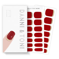 DANNI & TONI scarlet red gel nail wraps for vibrant color at home