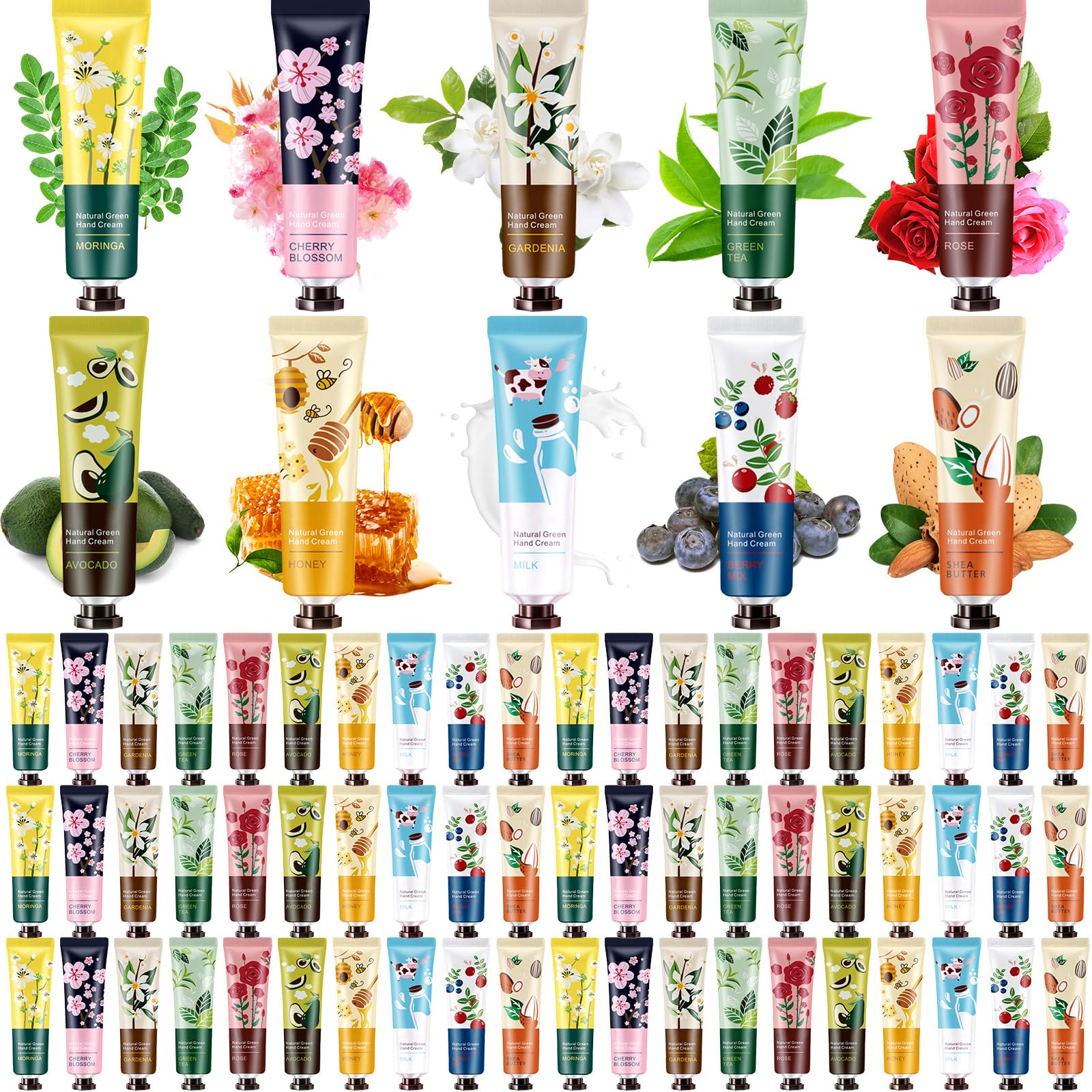 Dansib 60 pack hand creams gift set with assorted scents for versatile daily care