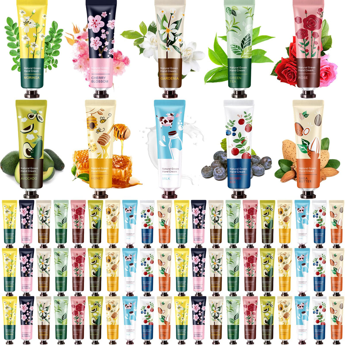 Dansib 60 pack hand creams gift set with assorted scents for versatile daily care