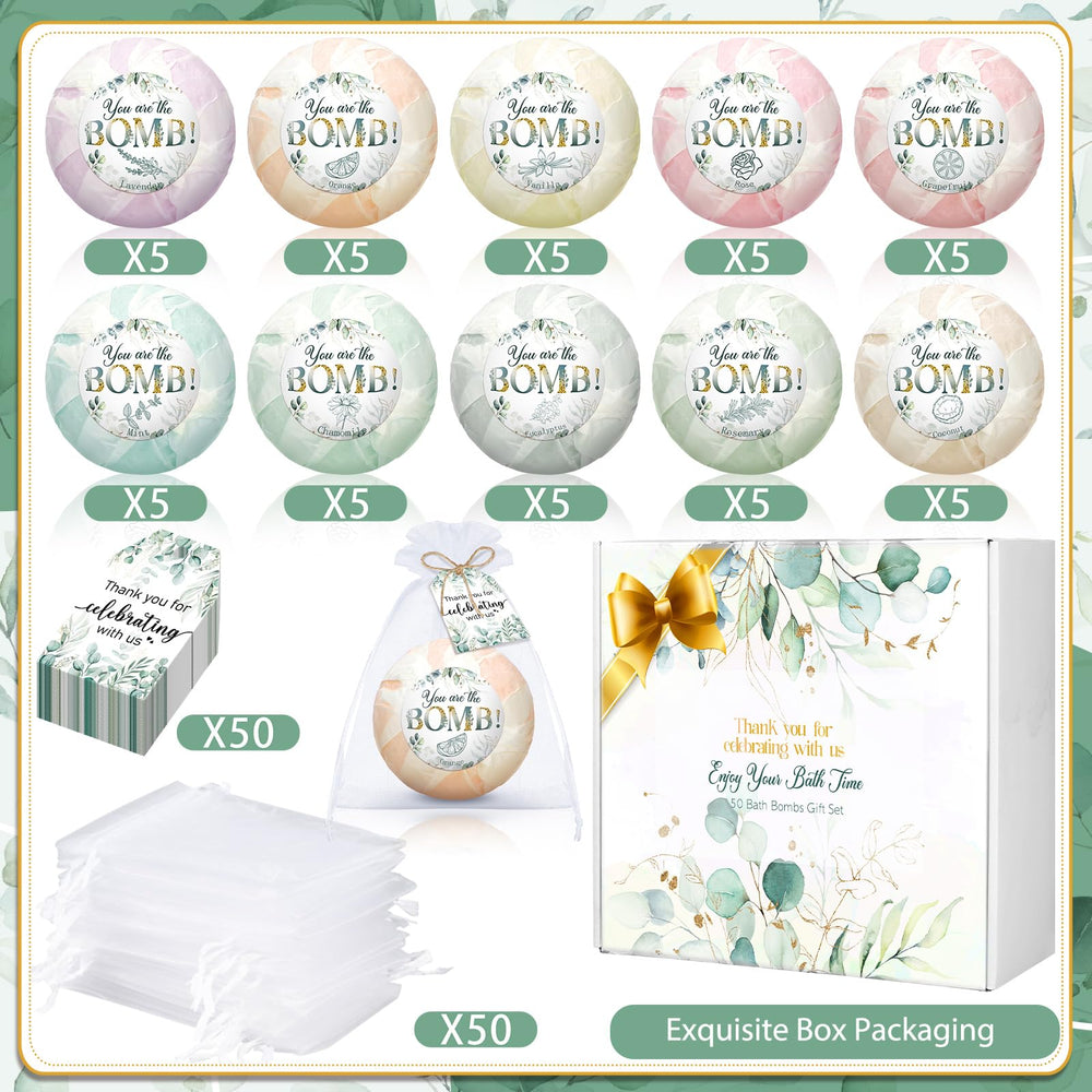 Dansib bath bombs with scent labels showing 10 fragrances
