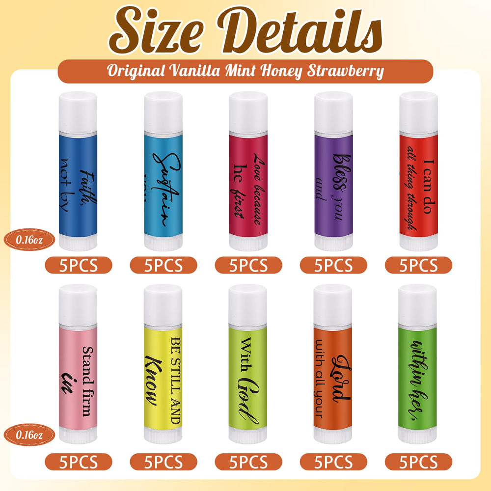 Dansib vanilla-scent lip balm featuring Bible verses, ideal for gifts.