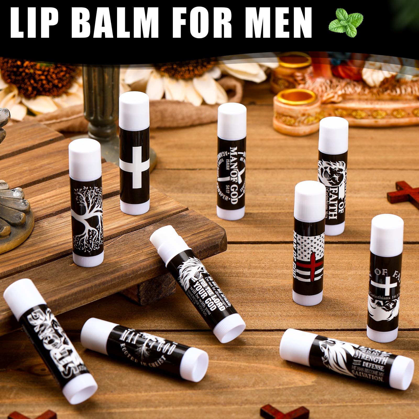 Dansib lip balm with Bible verses on the stick for inspirational gifting.