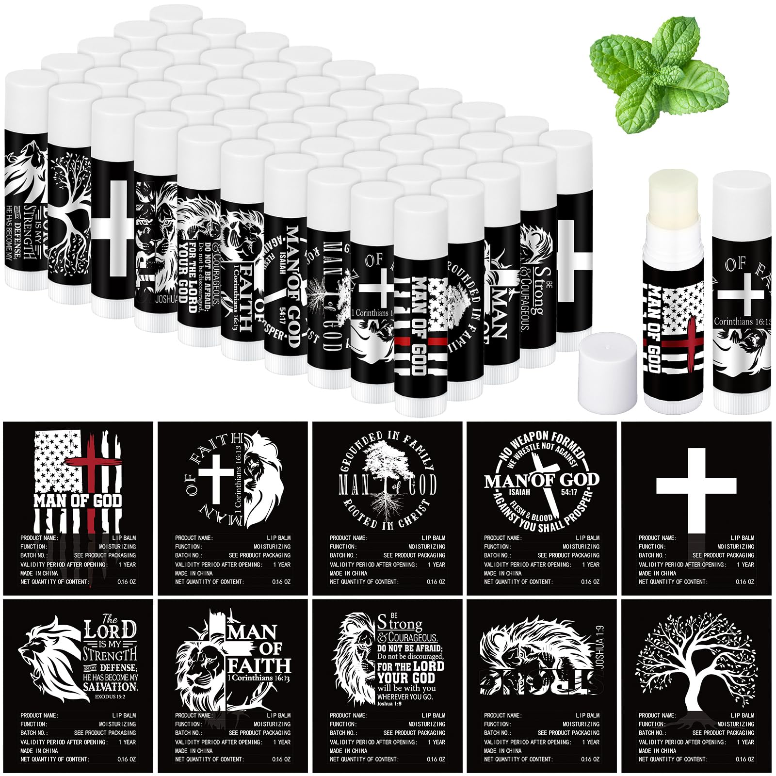 Dansib Christian lip balm with mint design, ideal for gifting at church events.