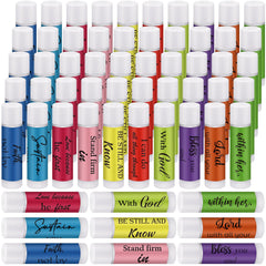 Dansib Christian lip balm bulk pack with Bible verse labels for church events.