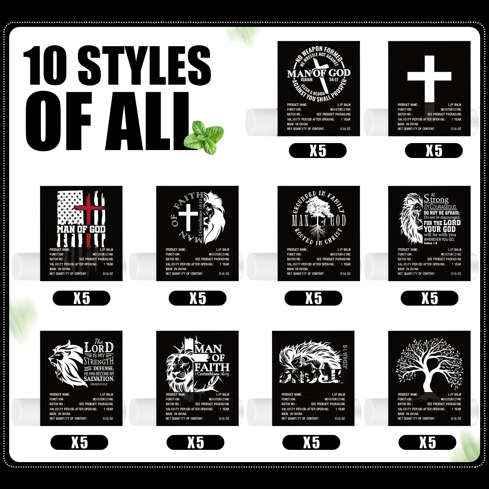 Dansib Christian-theme packaging lip balm showcasing scripture for meaningful gifts.