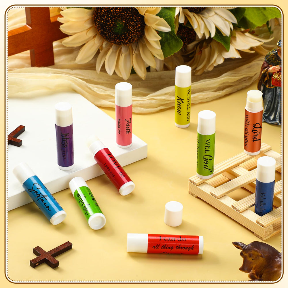 Dansib mint-scent lip balm with scripture design, great for daily use.