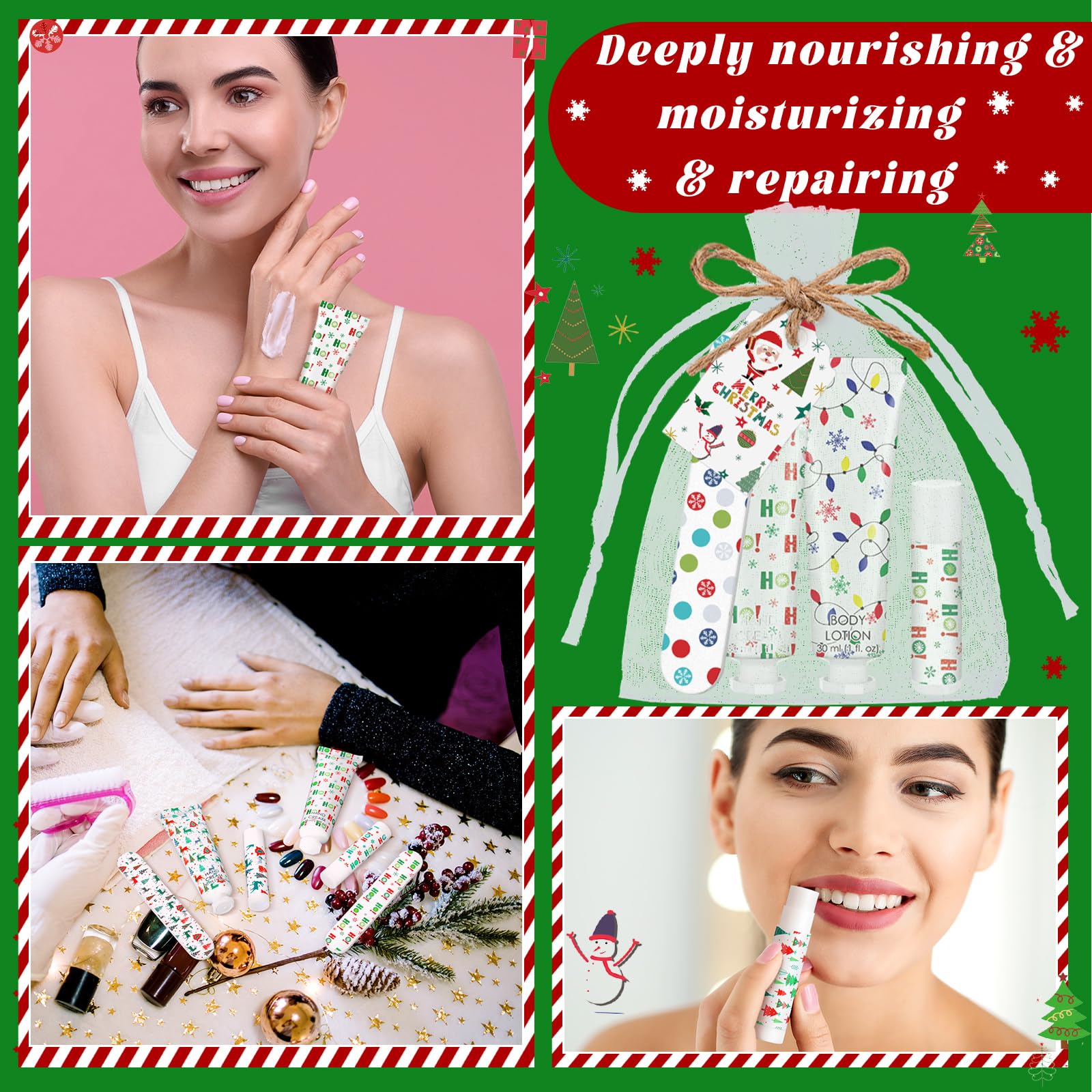 Dansib transparent organza bags showcasing festive packaging for stockings.