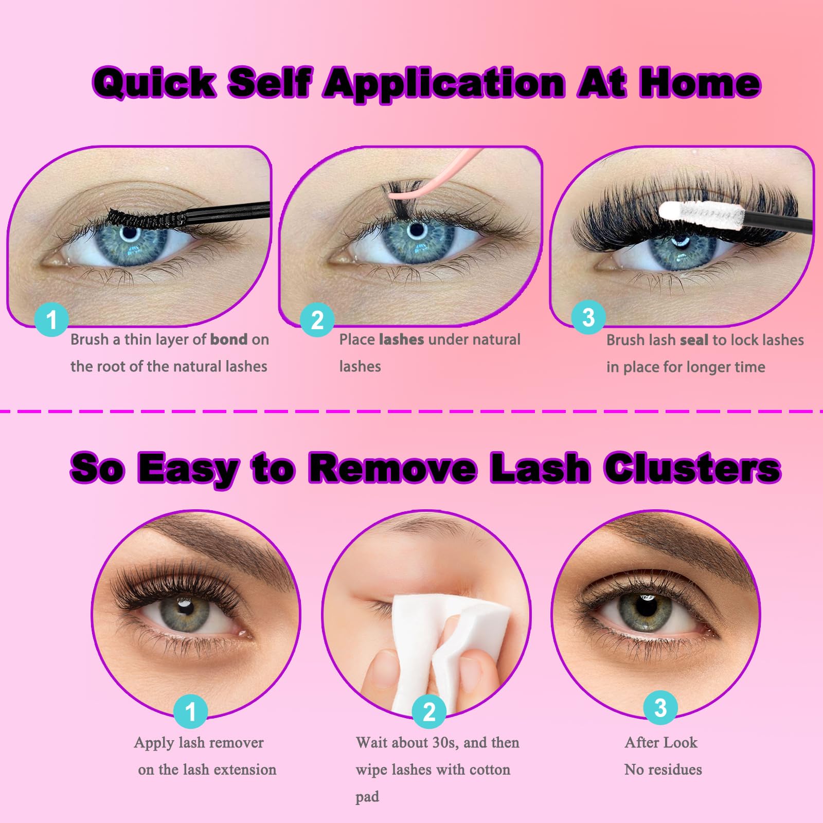 DAODER application steps for at-home lash artistry