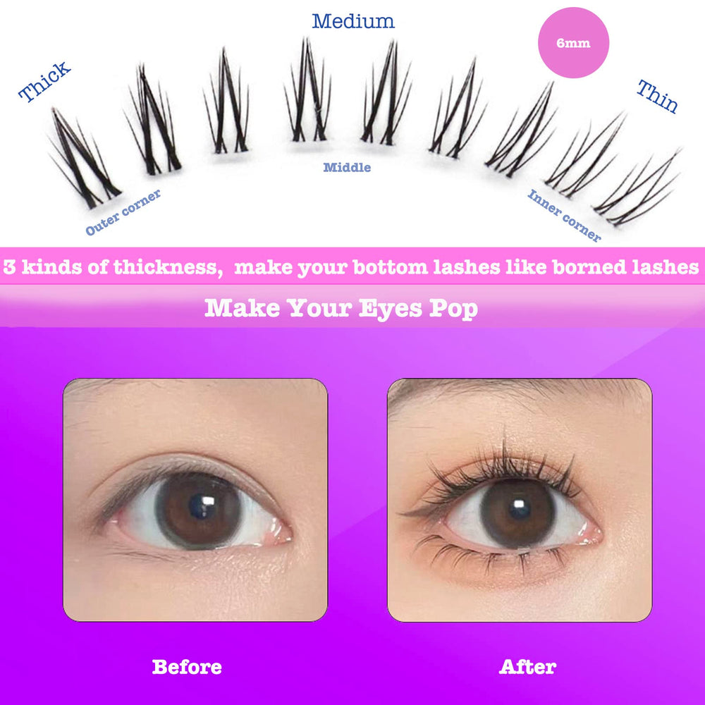 DAODER invisible band close-up showing light-weight, undetectable lash line.