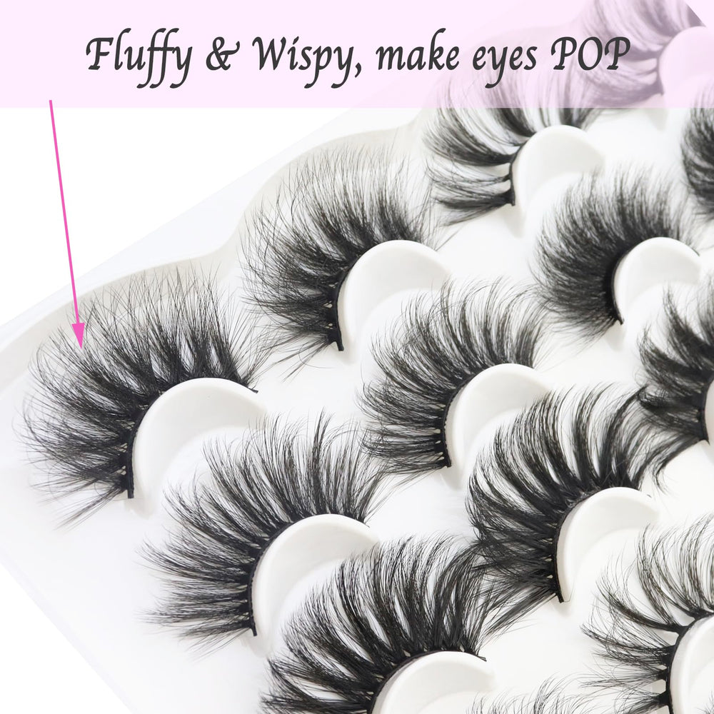 DAODER ten-style lashes pack offers versatile looks for bold makeup.
