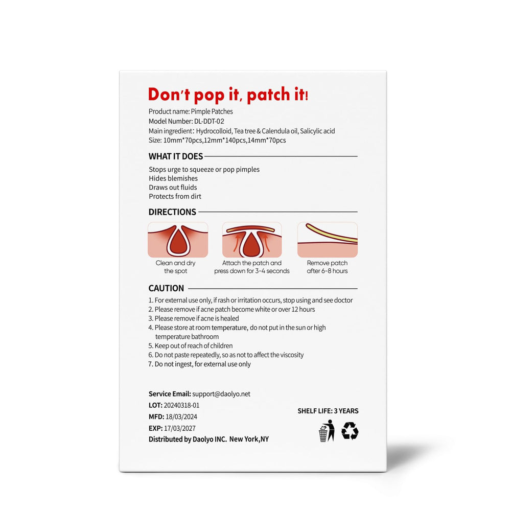 Daolyo star patches easy to remove in the morning without redness.
