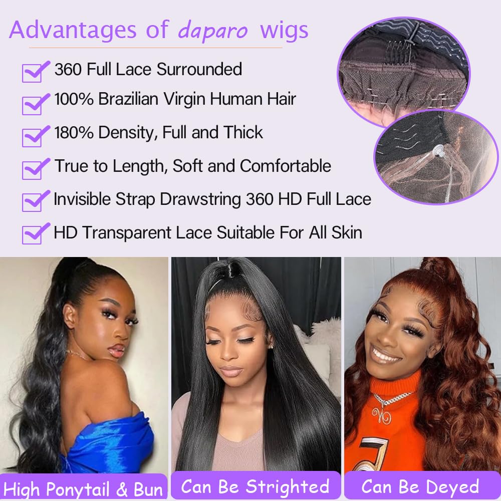 Daparo HD lace-front wig with transparent Swiss lace for seamless melt