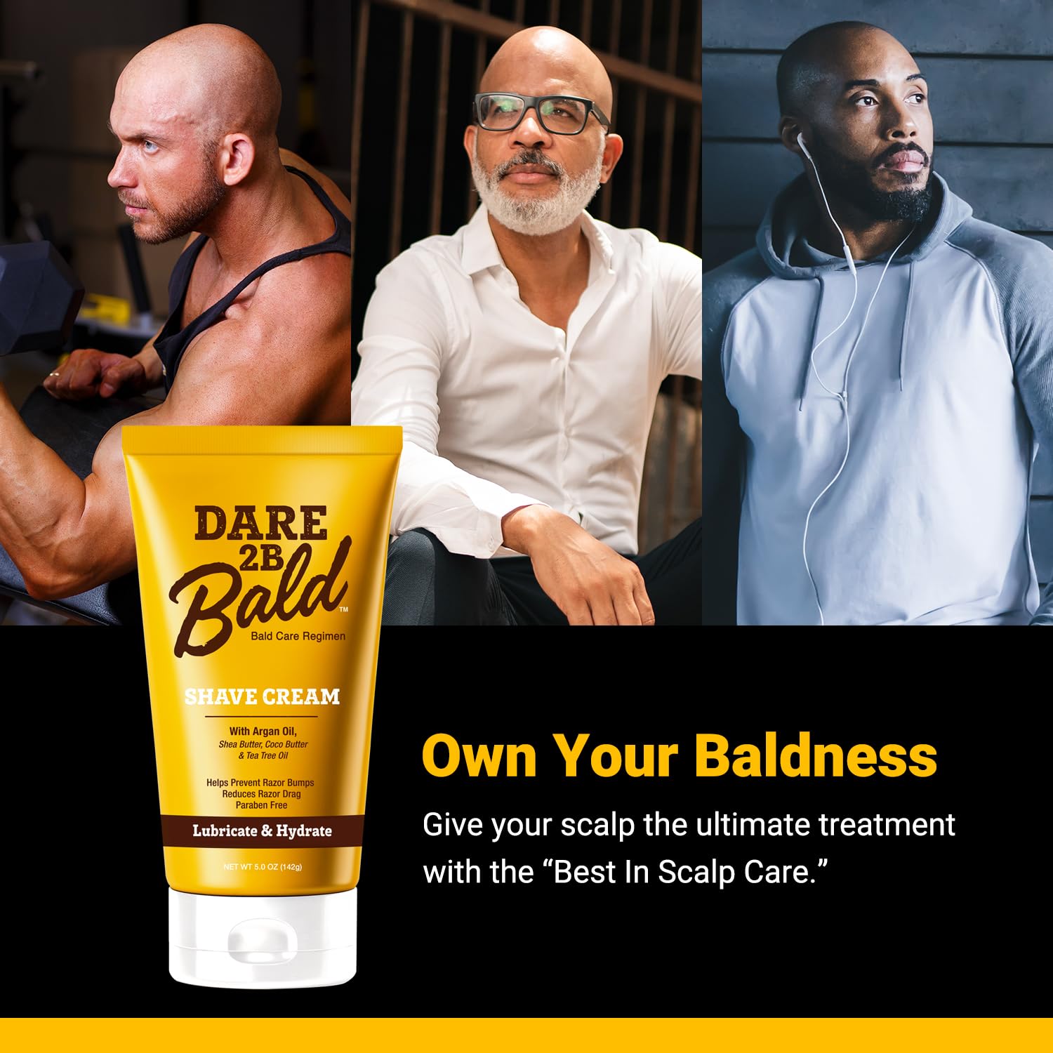 Dare 2B Bald shaving cream texture emphasizes creamy formula