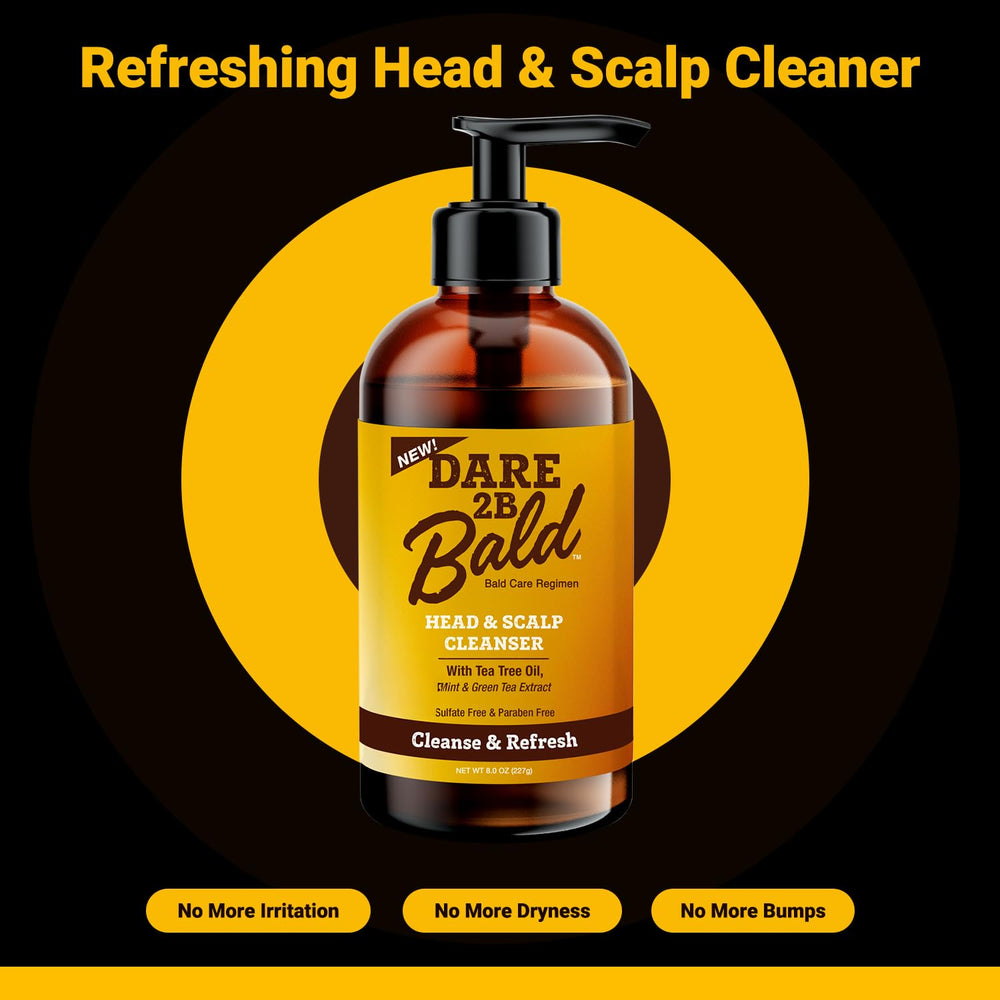 DARE TO BE BALD texture-lather closeup showing exfoliation for bald scalps