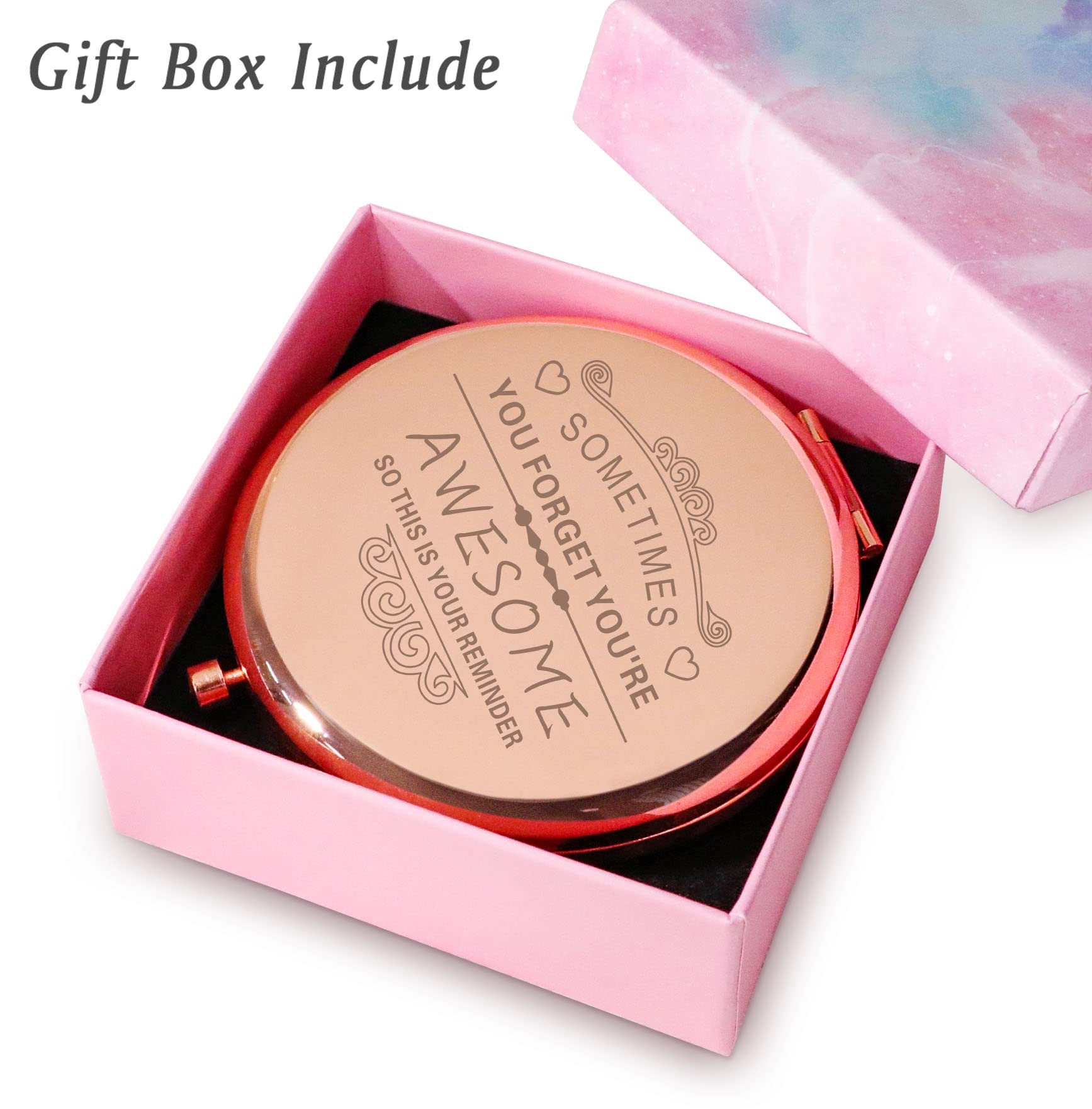 Daricano 2X magnification compact mirror for quick checks on the go.