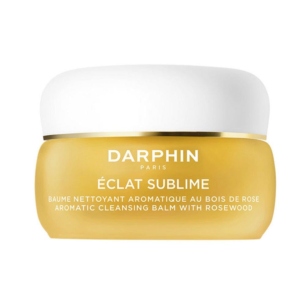 Darphin Eclat Sublime cleansing balm bottle and packaging highlighting rosewood scent for gentle makeup removal
