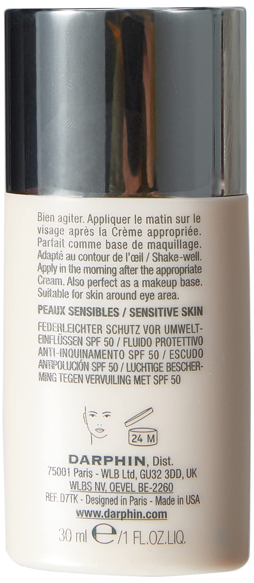 Close-up of the sheer nude texture of Darphin Intral SPF 50.