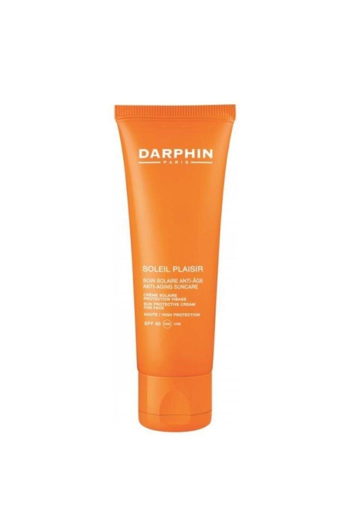 Darphin Soleil Plaisir SPF 50 face sunscreen bottle offering lightweight protection.