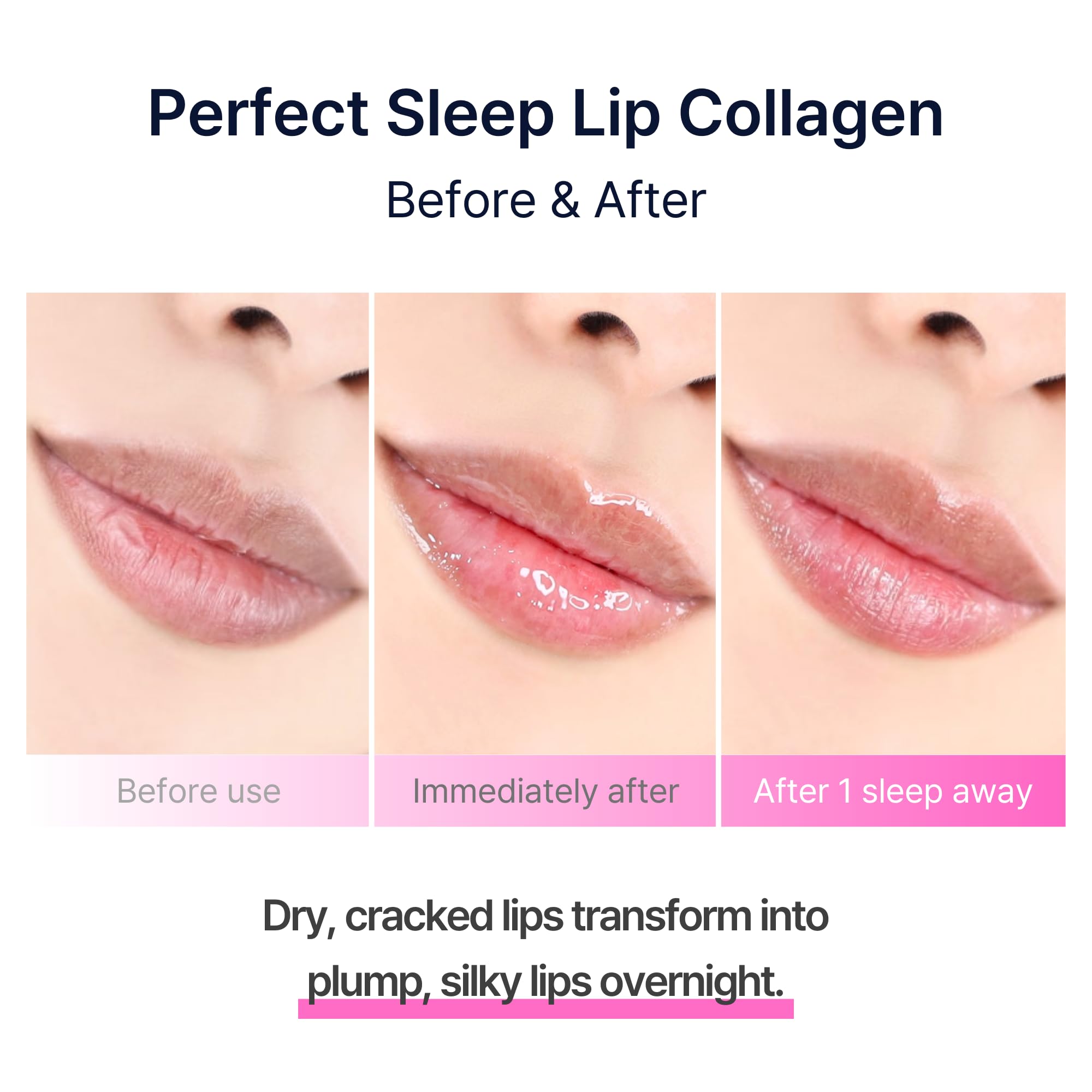 Morning view shows softer, hydrated lips after using the mask.