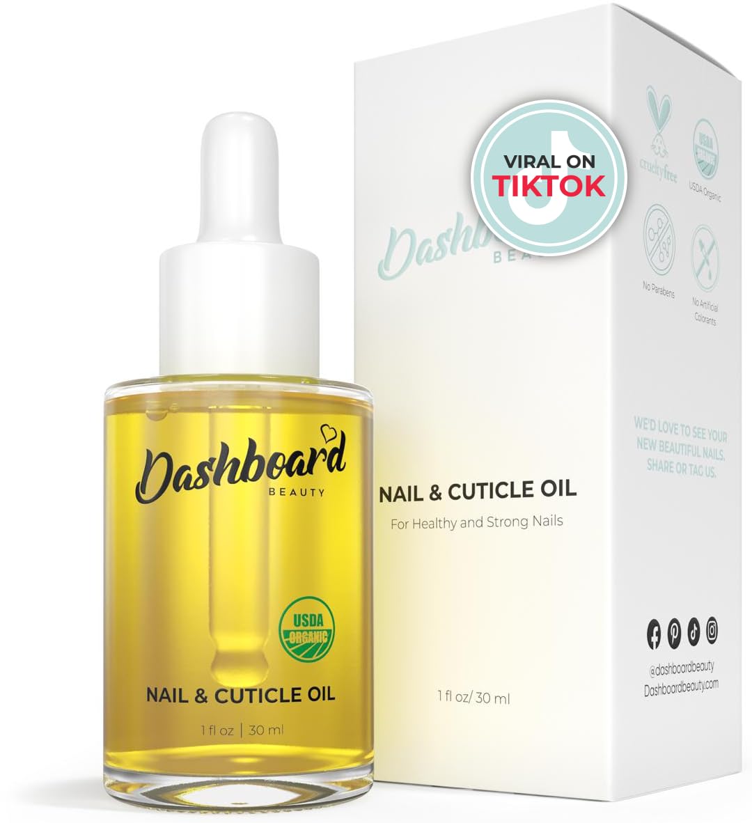 Dashboard Beauty Cuticle Nail Oil bottle delivering premium hydration for nails