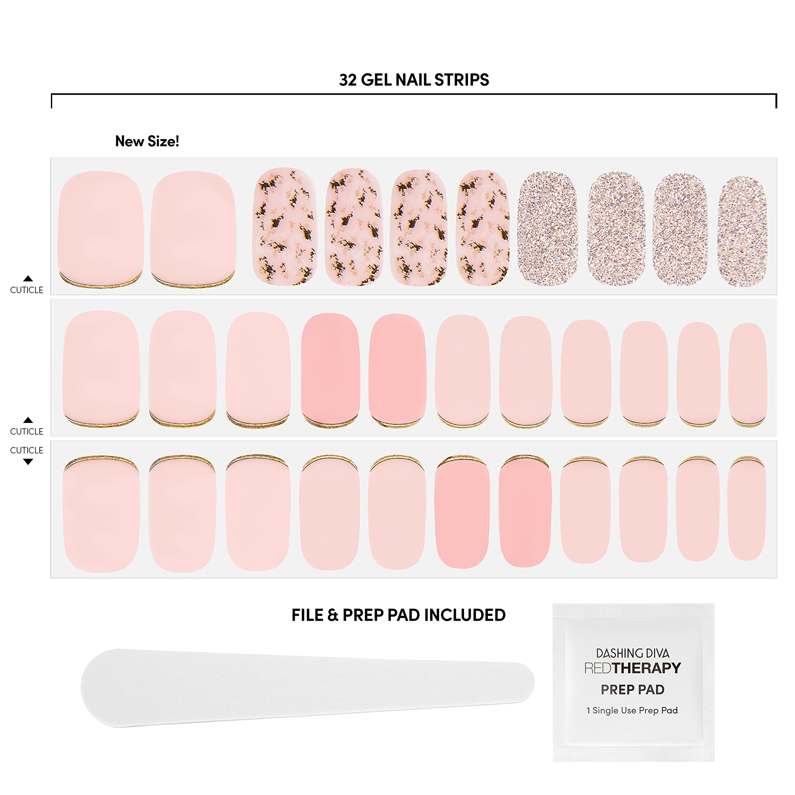 Dashing Diva Feeling Flush gold foil accents add a luxe touch to your manicure