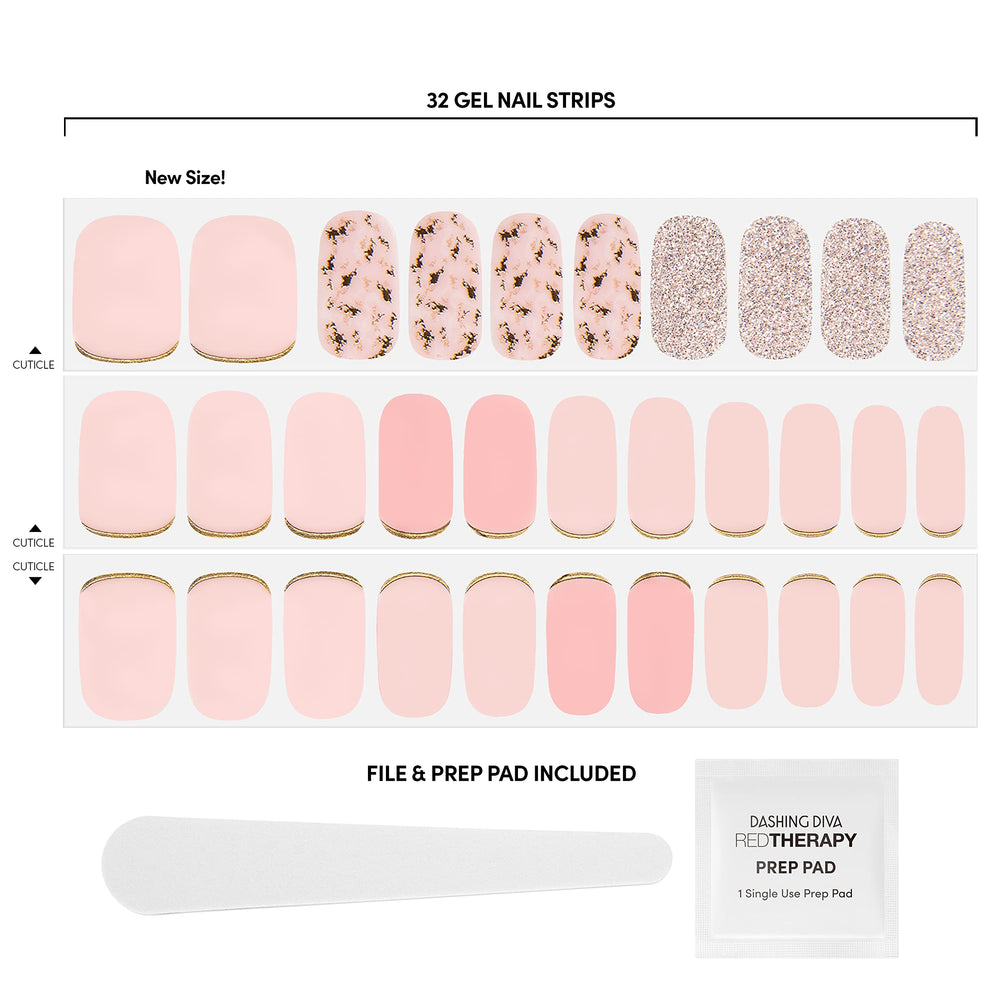 Dashing Diva Feeling Flush gold foil accents add a luxe touch to your manicure