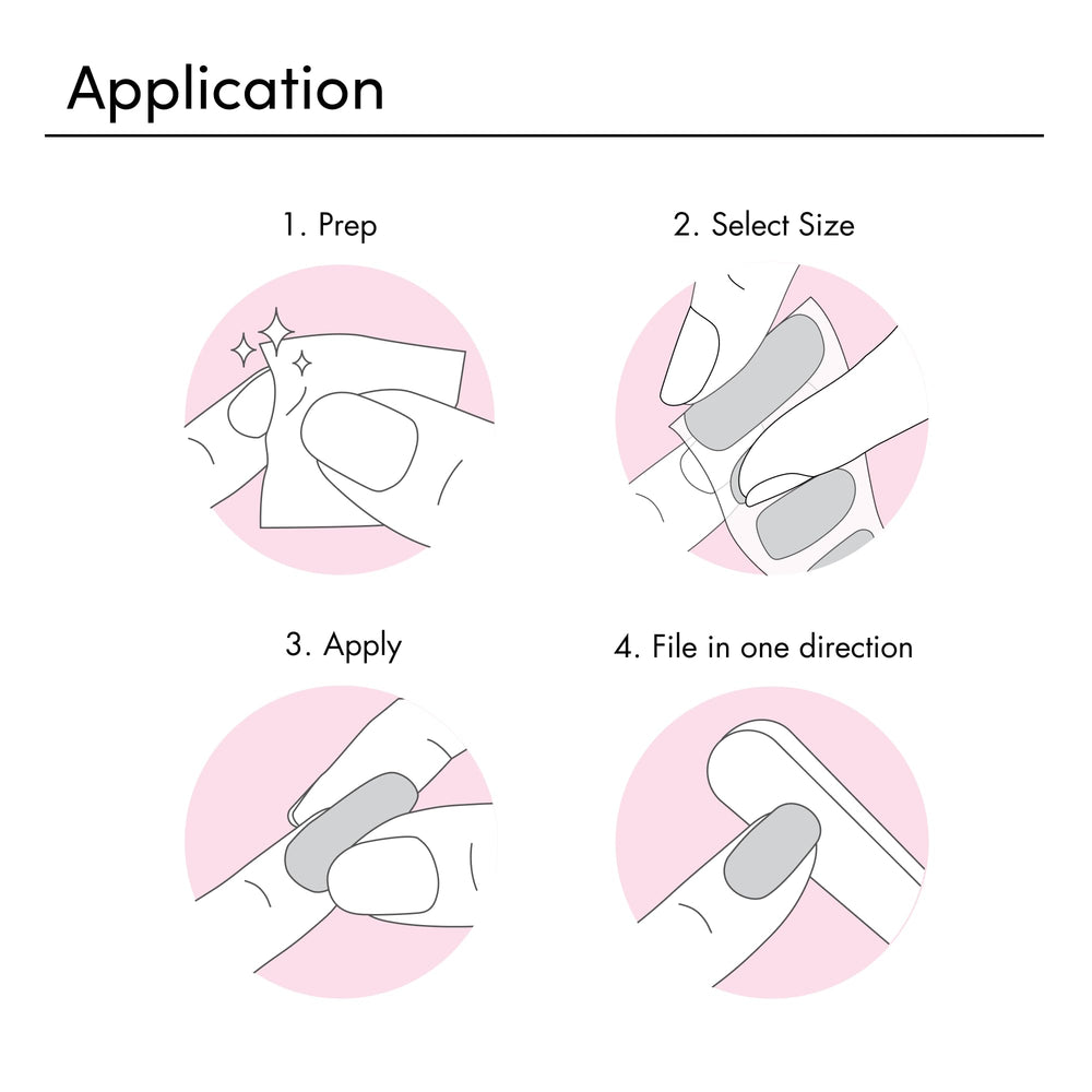 Dashing Diva Gloss Nail Strips being applied to natural nails for instant gel look