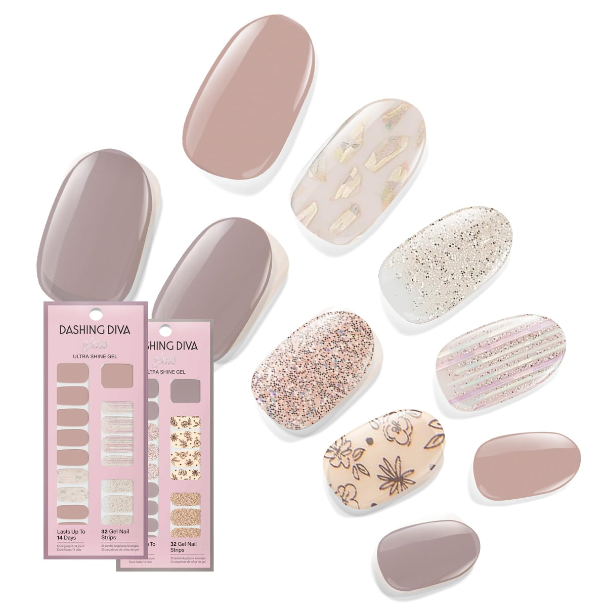 Dashing Diva Lavender Dreams gloss nail strips for quick home manicure.