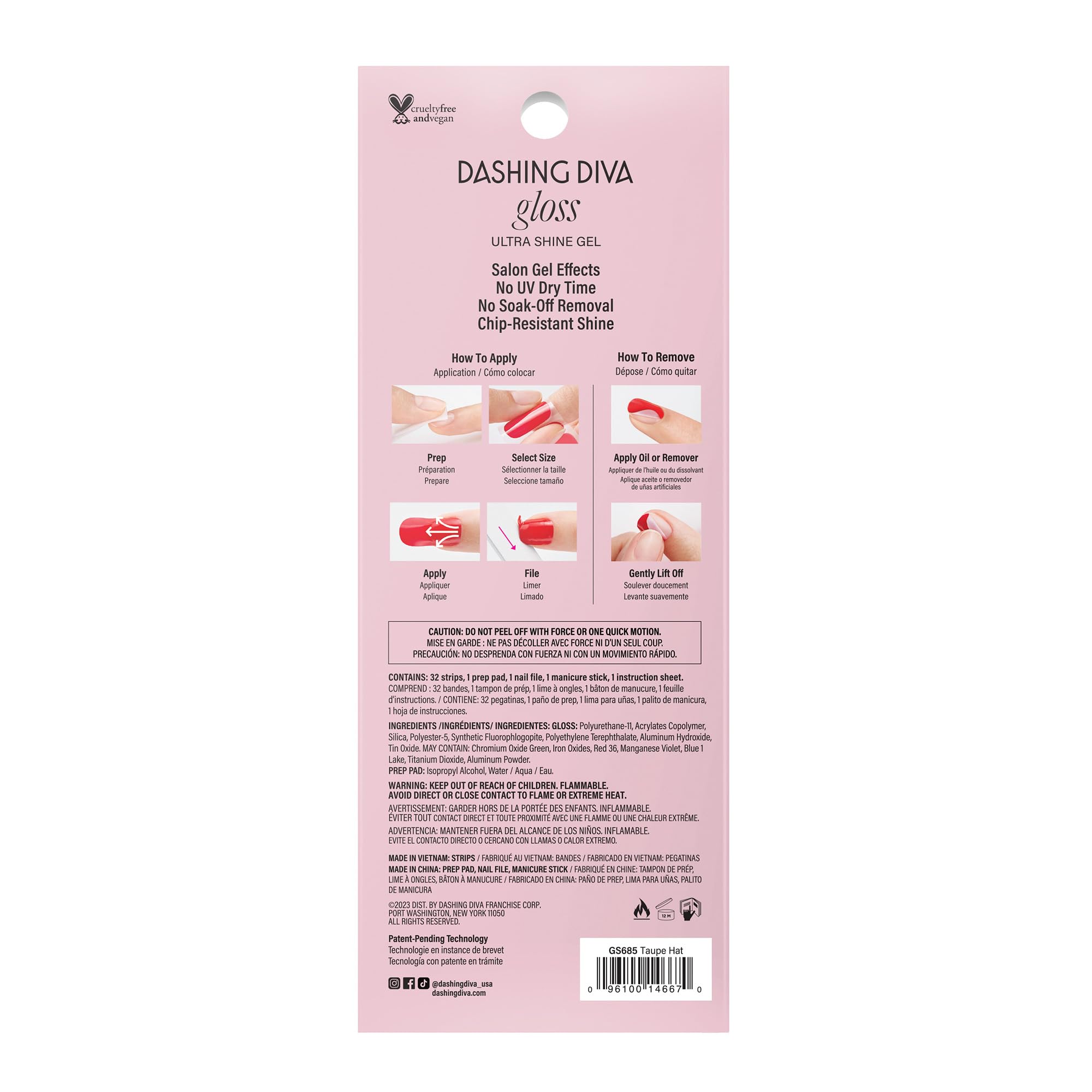 Dashing Diva Going Platinum kit includes prep pad and file for prep and finish.