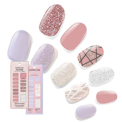 Dashing Diva Rose Sparkle strips with glossy finish for a quick mani