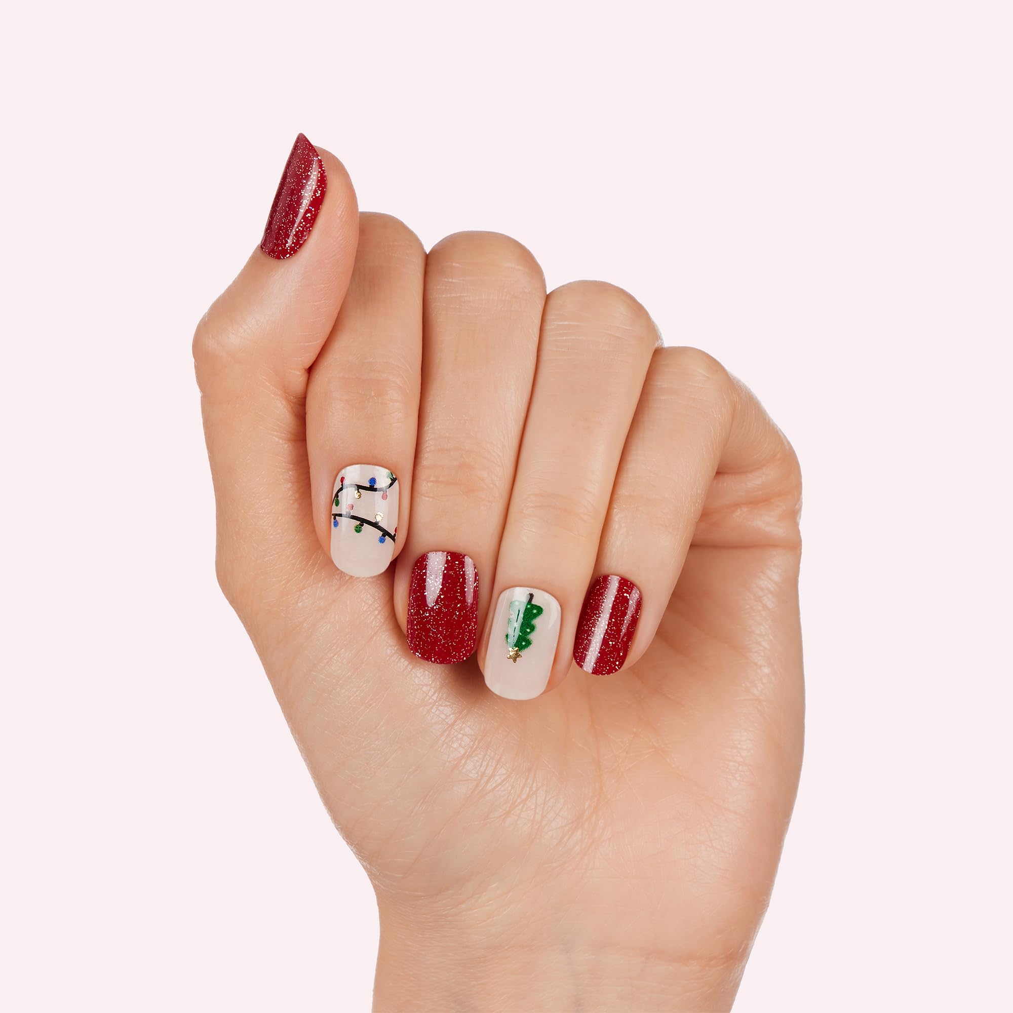 Easy application step with gel strip placed on a clean nail