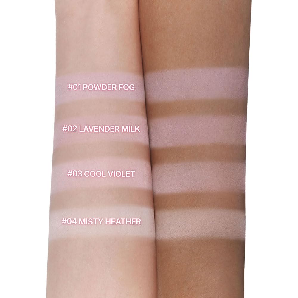 Dasique Blending Mood Cheek 02 four shades spread on skin for gradient look.